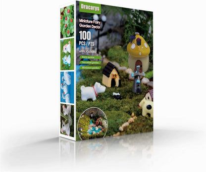 Dracarys Selected 100 Pcs Fairy Garden Accessories, Mini Resin Animals, Miniature Figurines, Micro
