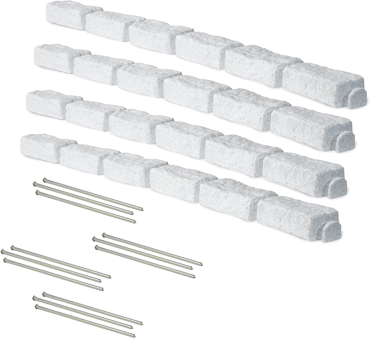 Beuta Landscape Edging | Garden Edging Border | No Dig Faux Stone Bricks & Spikes for Lawn Edging