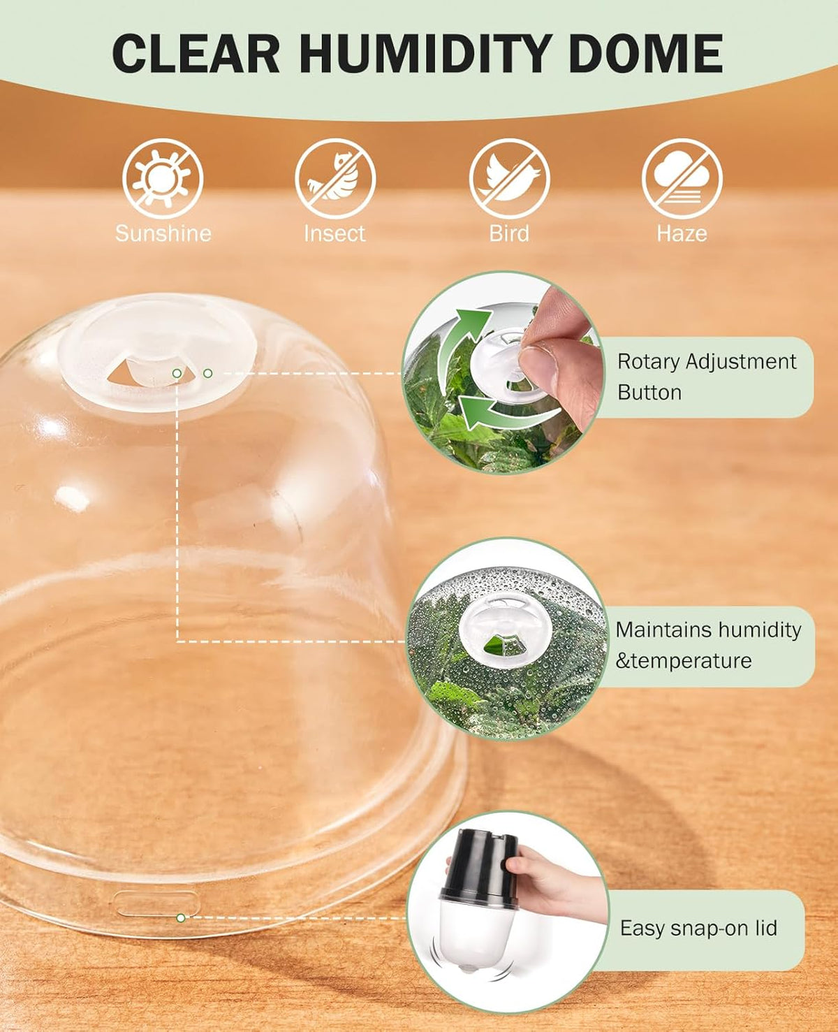 homenote Nursery Pots for Plants,3 Inch Plant Pot for Planting with Humidity Domes Plastic Seedling