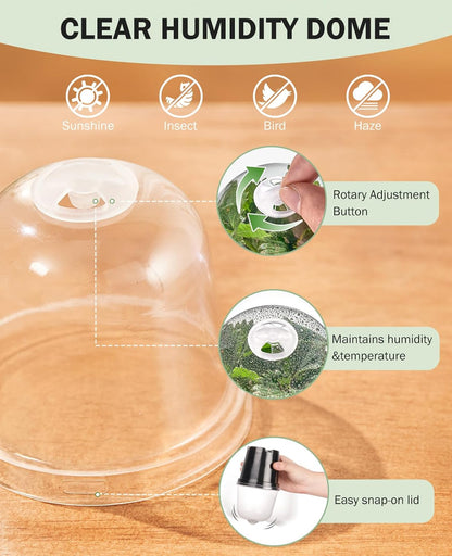 homenote Nursery Pots for Plants,3 Inch Plant Pot for Planting with Humidity Domes Plastic Seedling