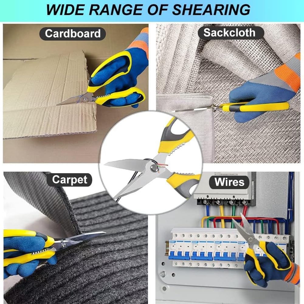 Ultra Sharp Stainless Steel Shears, Heavy Duty Scissors with Protective Cover, All Purpose Carpet