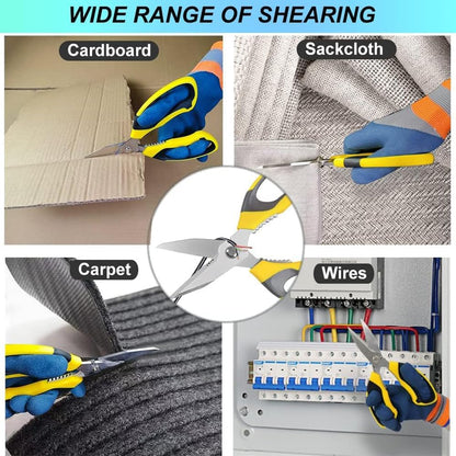 Ultra Sharp Stainless Steel Shears, Heavy Duty Scissors with Protective Cover, All Purpose Carpet