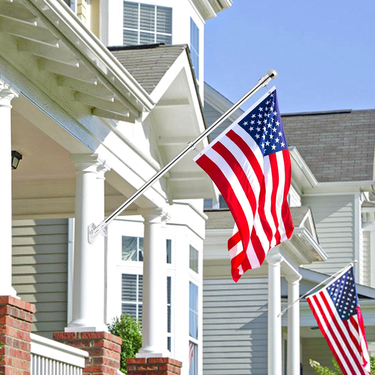1.25" Flag Pole Rings, 2 Pcs Aluminum Alloy Spinning Flag Pole Ring Clips Swivels, 360° Rotating