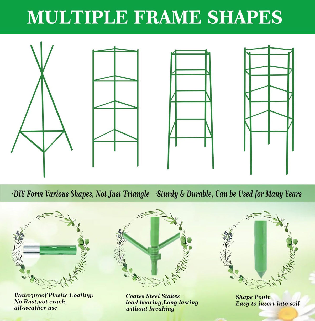 Moirsunt 4Pack Tomato Cages Plant Cages 4ft Multifunctional Tomato Support Garden Trellis Tomato
