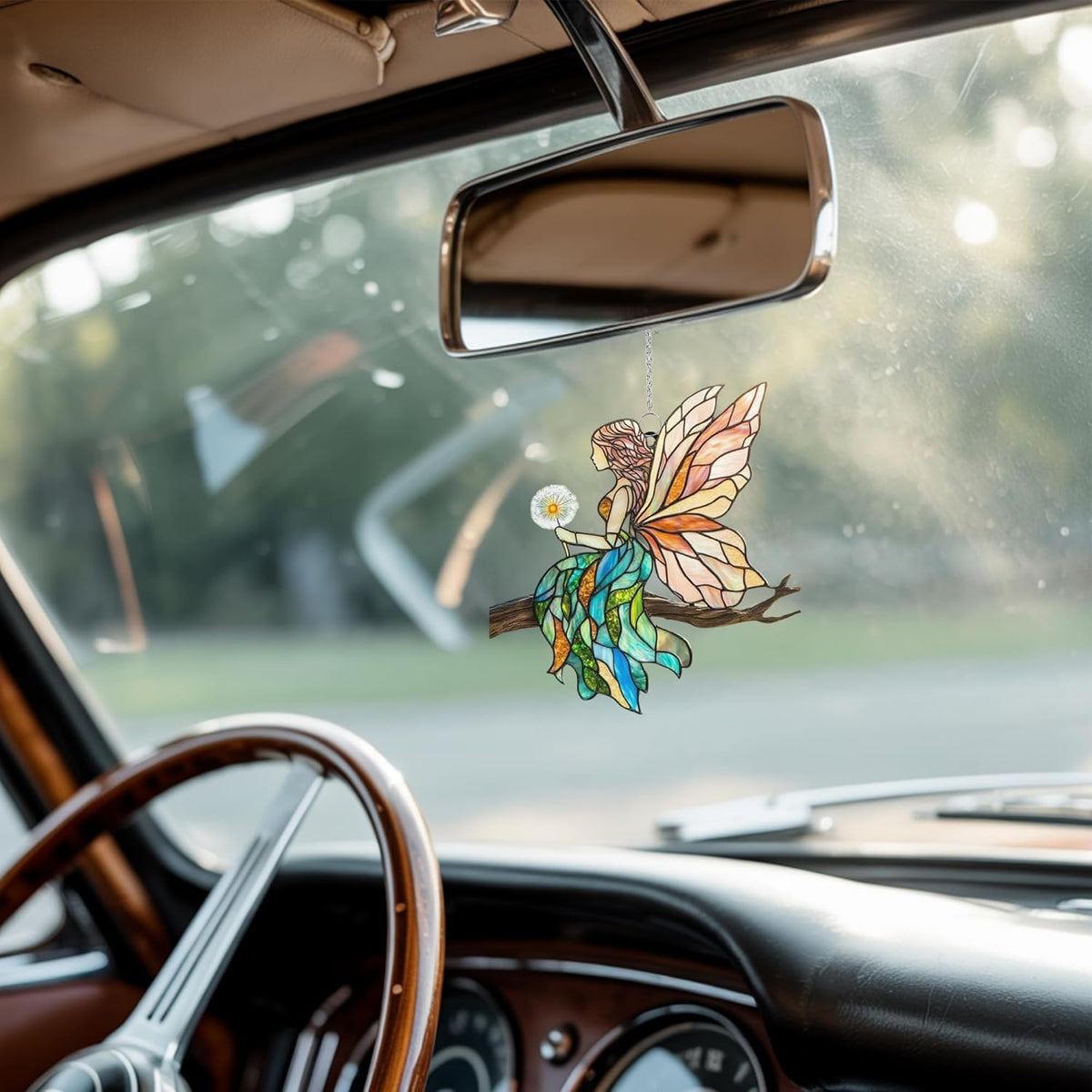 Fairy Cottagecore Acrylic Suncatcher Stained Glass Effect Window Car Hanging Christmas Ornament