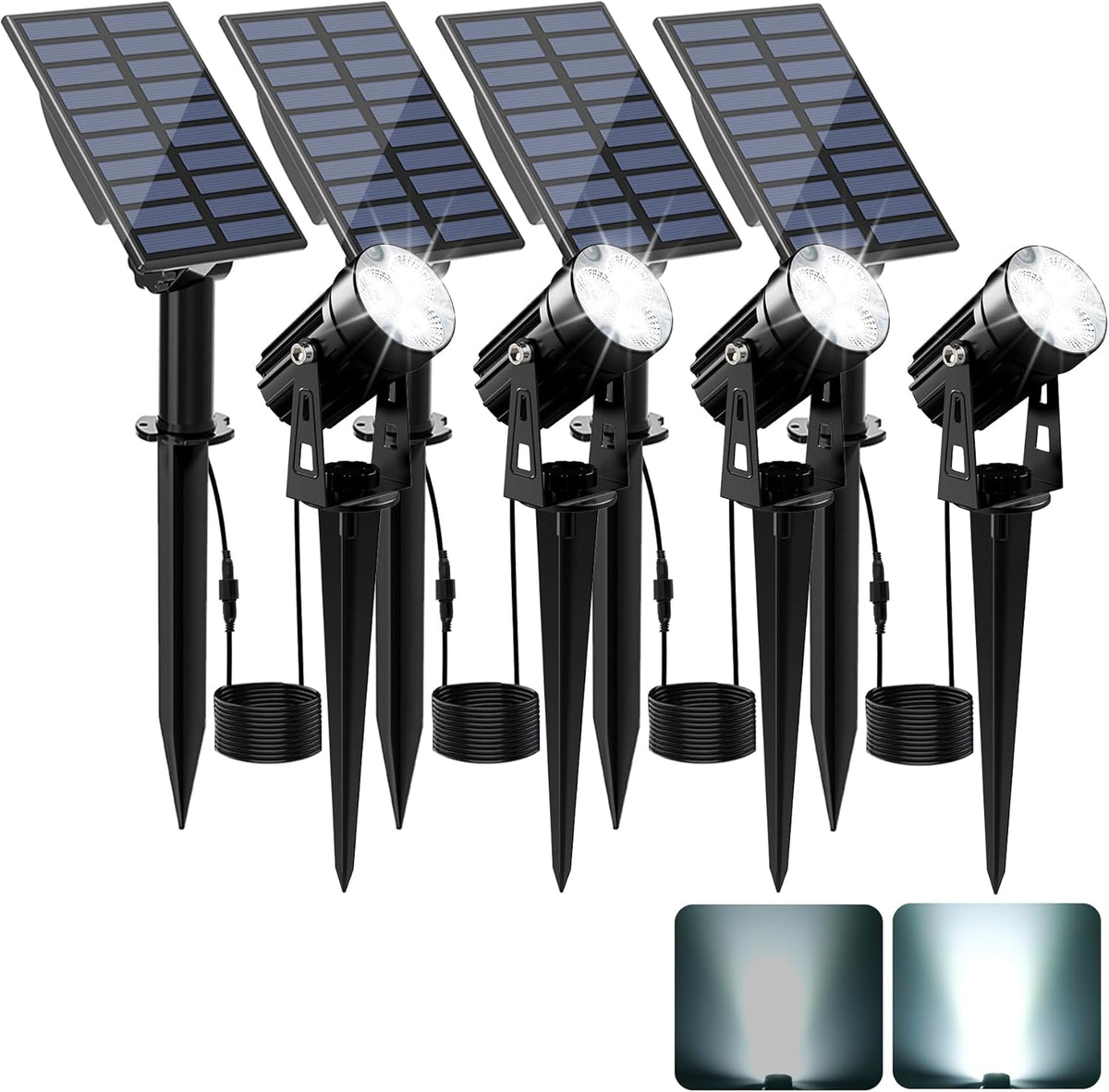 Solar Spot Lights Outdoor, Solar Landscape Spotlights IP65 Waterproof 9.8ft Cable, Auto On/Off
