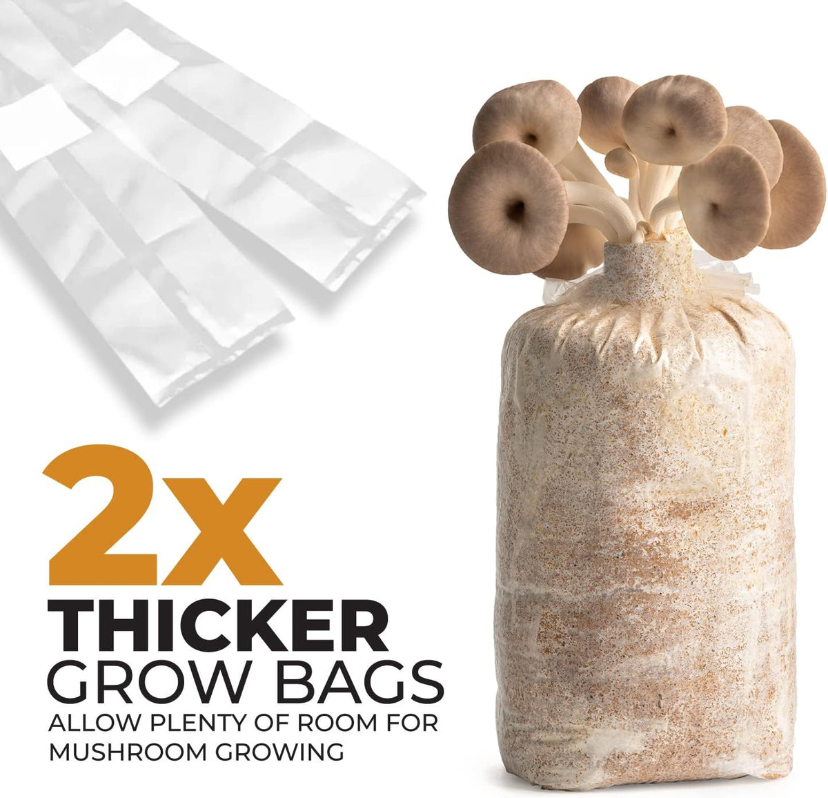 40 Pack, Mushroom Grow and Spawn Bags - Extra Thick Polypropylene Material, Tear Resistant - Size