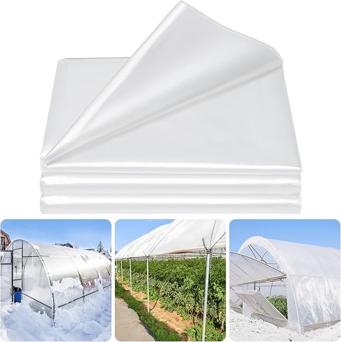 Legigo 12 X 26 Ft Clear Plastic Plant Covers Freeze Protection- 6 Mil Winter Greenhouse Plastic
