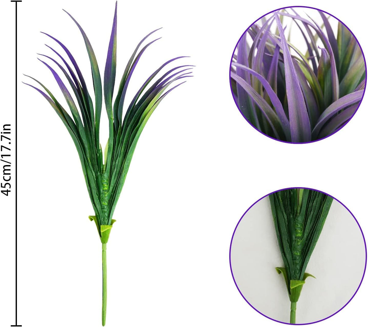 32Pcs Artificial Grass Fake Plants 17.3in Outdoor Plants UV Resistant Faux Greenery Stems Fake