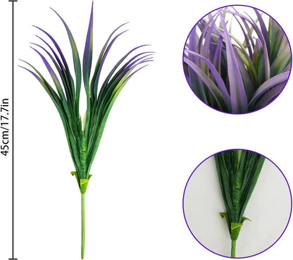 32Pcs Artificial Grass Fake Plants 17.3in Outdoor Plants UV Resistant Faux Greenery Stems Fake