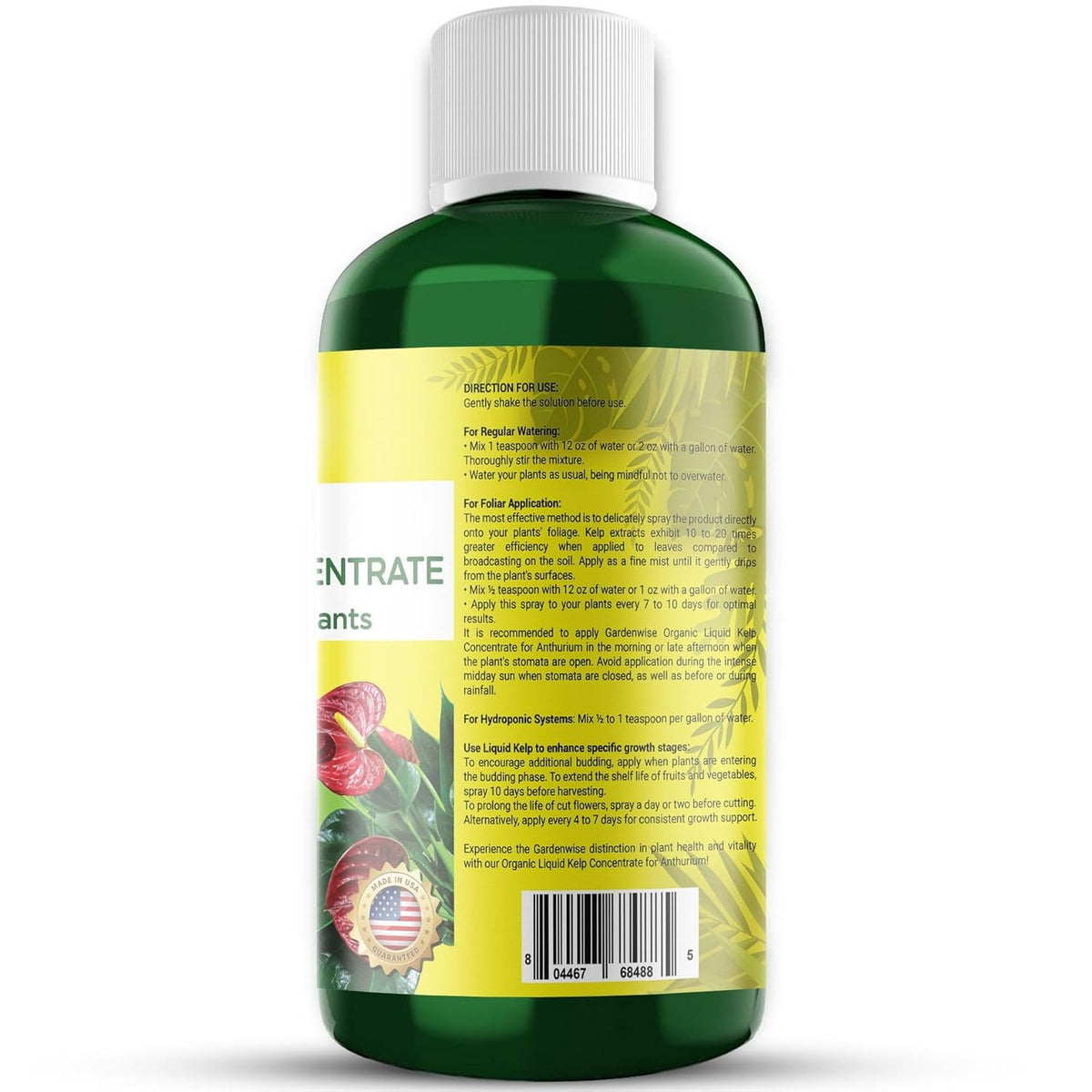 Organic Premium Seaweed Anthurium Fertilizer - Liquid Kelp Plant Food - Nutrient-Rich Soil Enhancer