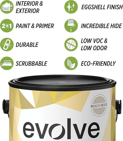 EVOLVE Paint & Primer: Environment-friendly, Low Sheen with One-coat Coverage for Interior &