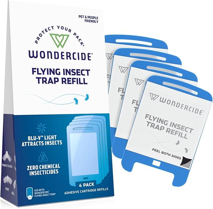 Wondercide - Flying Insect Fly Light Trap Cartridge Refills - No Device - Indoor Bug Catcher for