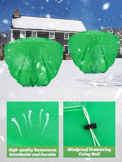 ANPHSIN 2 pcs 9.8ft x 9.8ft Extra Large Plant Covers Freeze Protection- Winter Shrub Plant