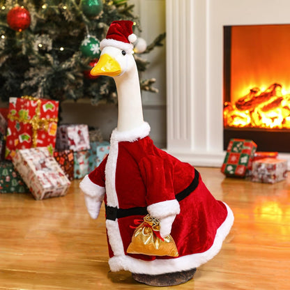 Christmas Santa Claus Goose Outfit Dresses Clothes for 23" High Cement or Plastic Christmas Goose