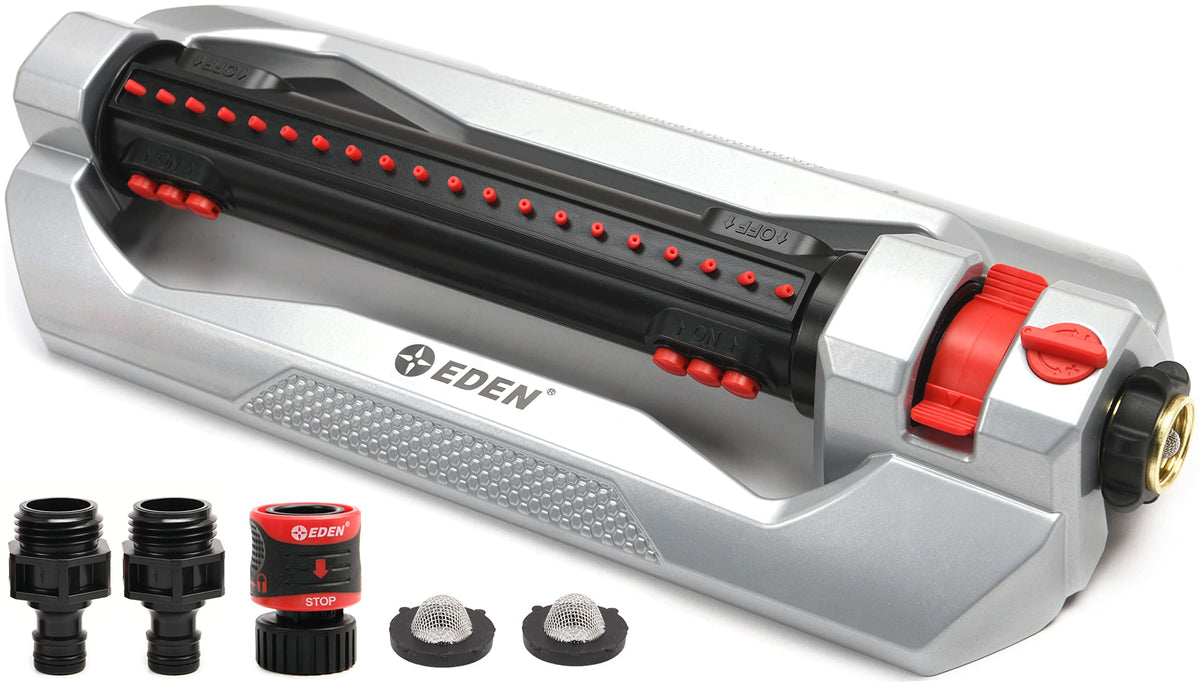 Eden 96216 Heavy Duty Turbo Oscillating Sprinkler, Covers Up to 4,900 sq. ft., 20 Precision