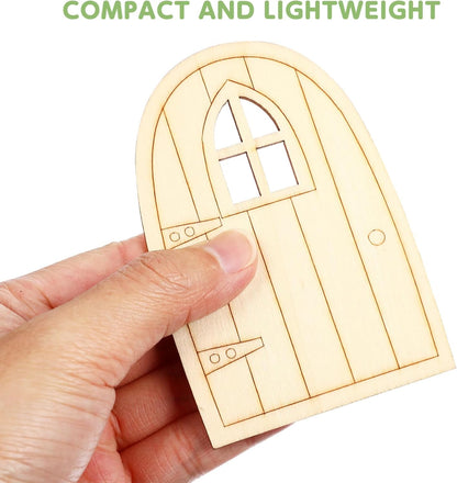 36pcs Mini Wooden Fairy Doors, Unpainted Elf Doors for Home Office Garden Decoration, Assorted