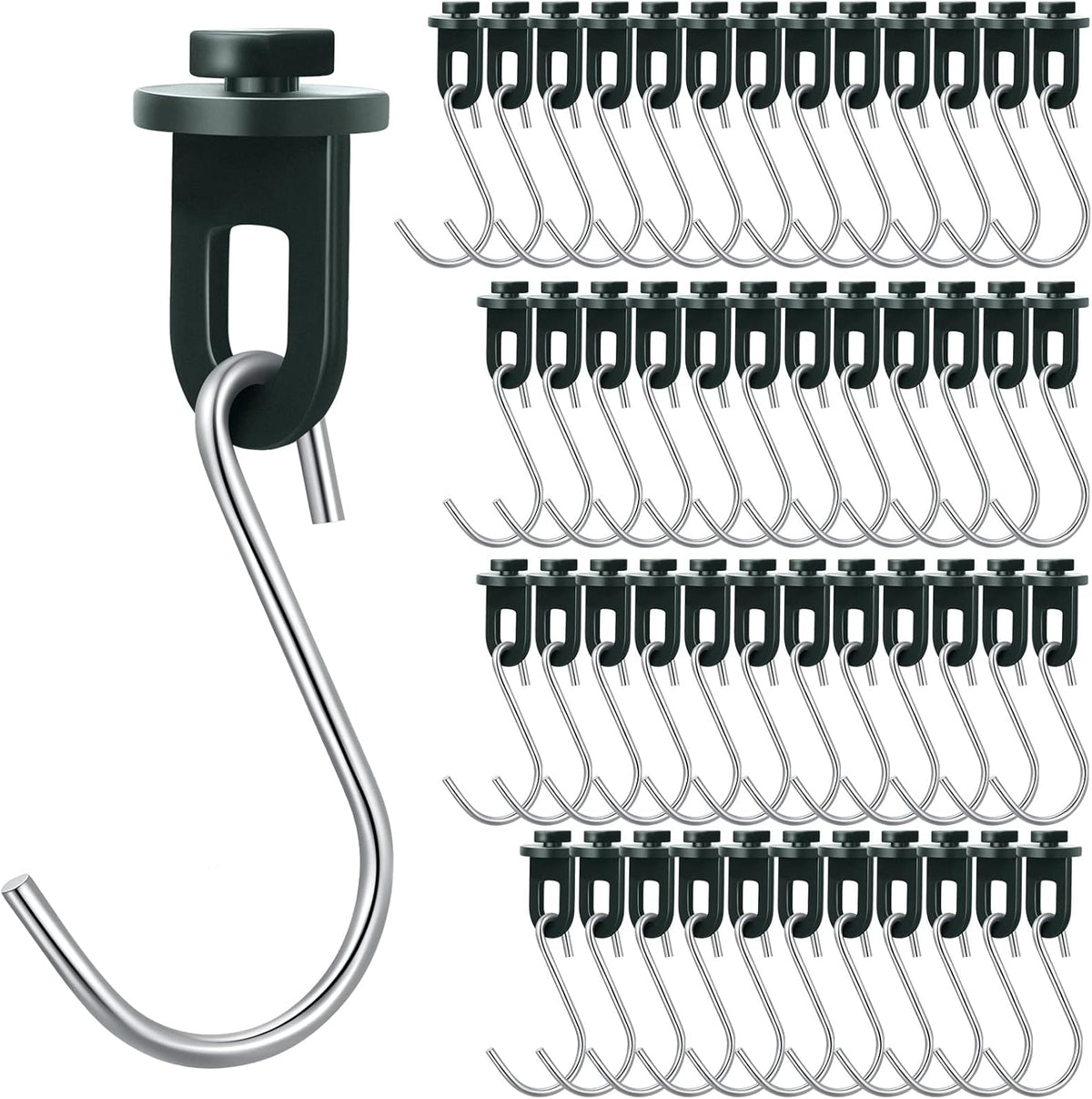 Ripeng 50 Pieces Greenhouse Hooks Hanger Twist Clips Greenhouse Fixing Clips with Stainless Steel S