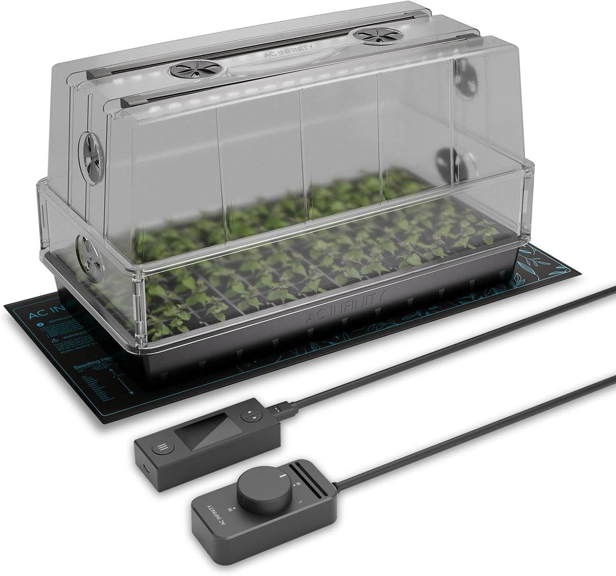 AC Infinity Heavy-Duty Large Humidity Dome 6x12 Germination Kit with Waterproof Seedling Mat, Full