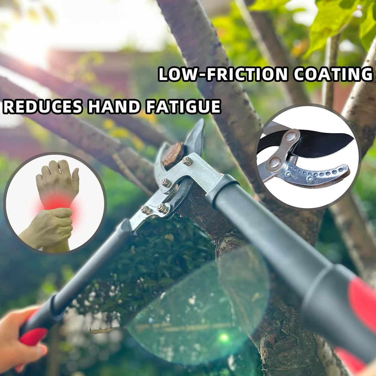 Lopper Heavy Duty Branch Cutter Tree Clippers with Compound Action, Chops Thick Branch Ease, Garden