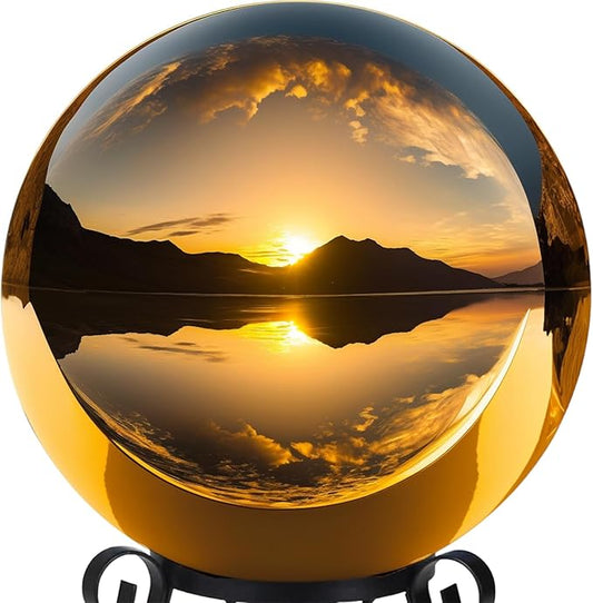12 Inch Stainless Steel Gazing Globe,v2croft Hollow Ball Mirrored Surface Polished Shiny