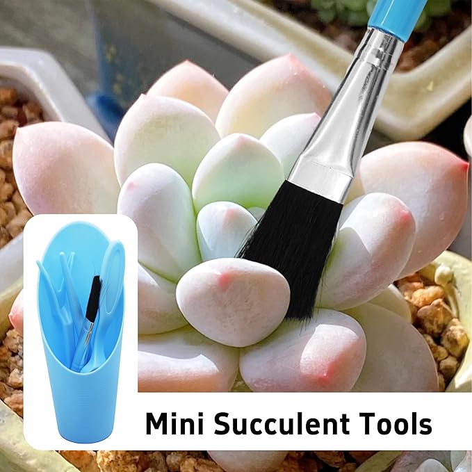 5Pcs Mini Succulent Tools Set, Plastic Garden Hand Tools Kit for Indoor Plant Care, Succulent