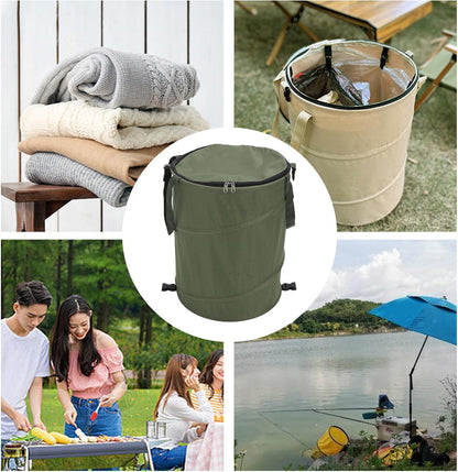 Zunate Collapsible Lawn and Leaf Bag, 24 Gallon Collapsible Trash Can, Reusable Outdoor Yard Waste