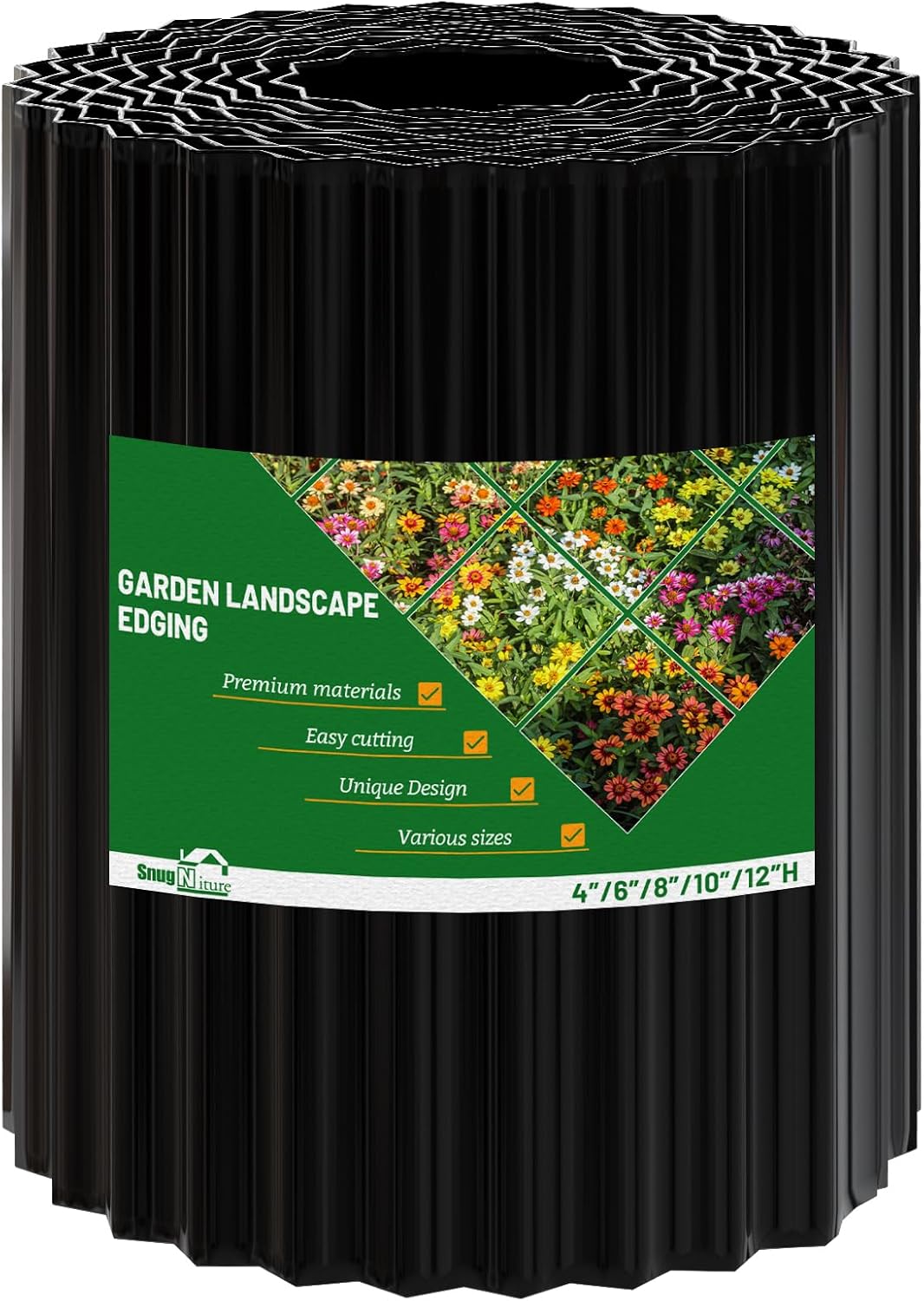 SnugNiture Corrugated Metal Garden Edging,10" x 20' Sturdy Lawn Edging Border,Landscape Edging