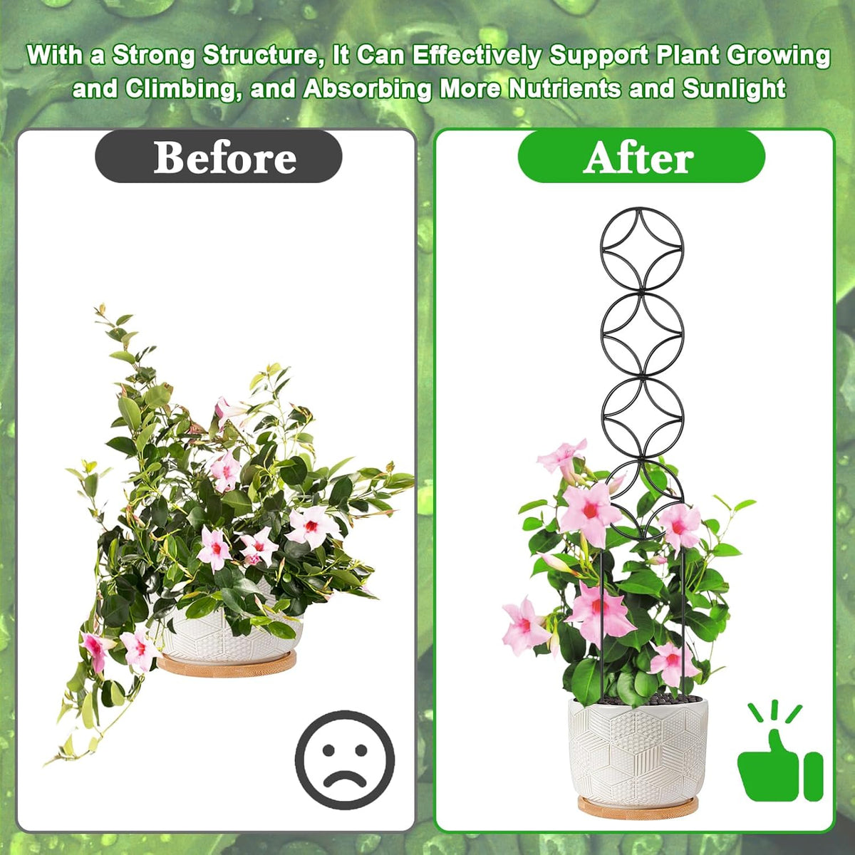 24Inch Outdoor Plant Trellis for Climbing Plants,Metal Garden Trellis for Potted Plants,Plant