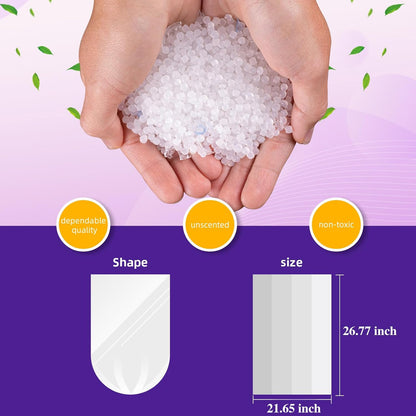 8-Gallon Trash Bags Bathroom Trash-Bags - Medium Unscented Clear White 90 Counts Strong Plastic
