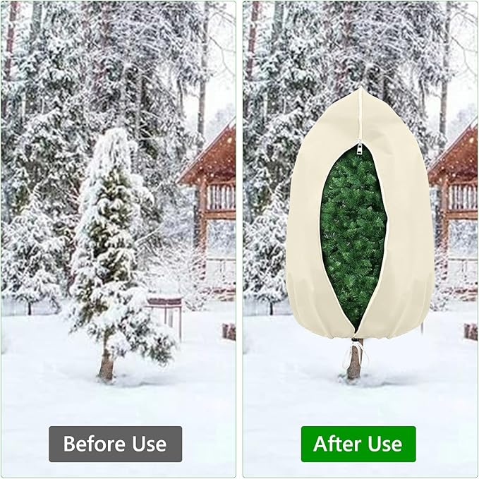Plant Covers Freeze Protection, 4 Pack Round Frost Blankets for Outdoor Plants (32"x48") – Winter