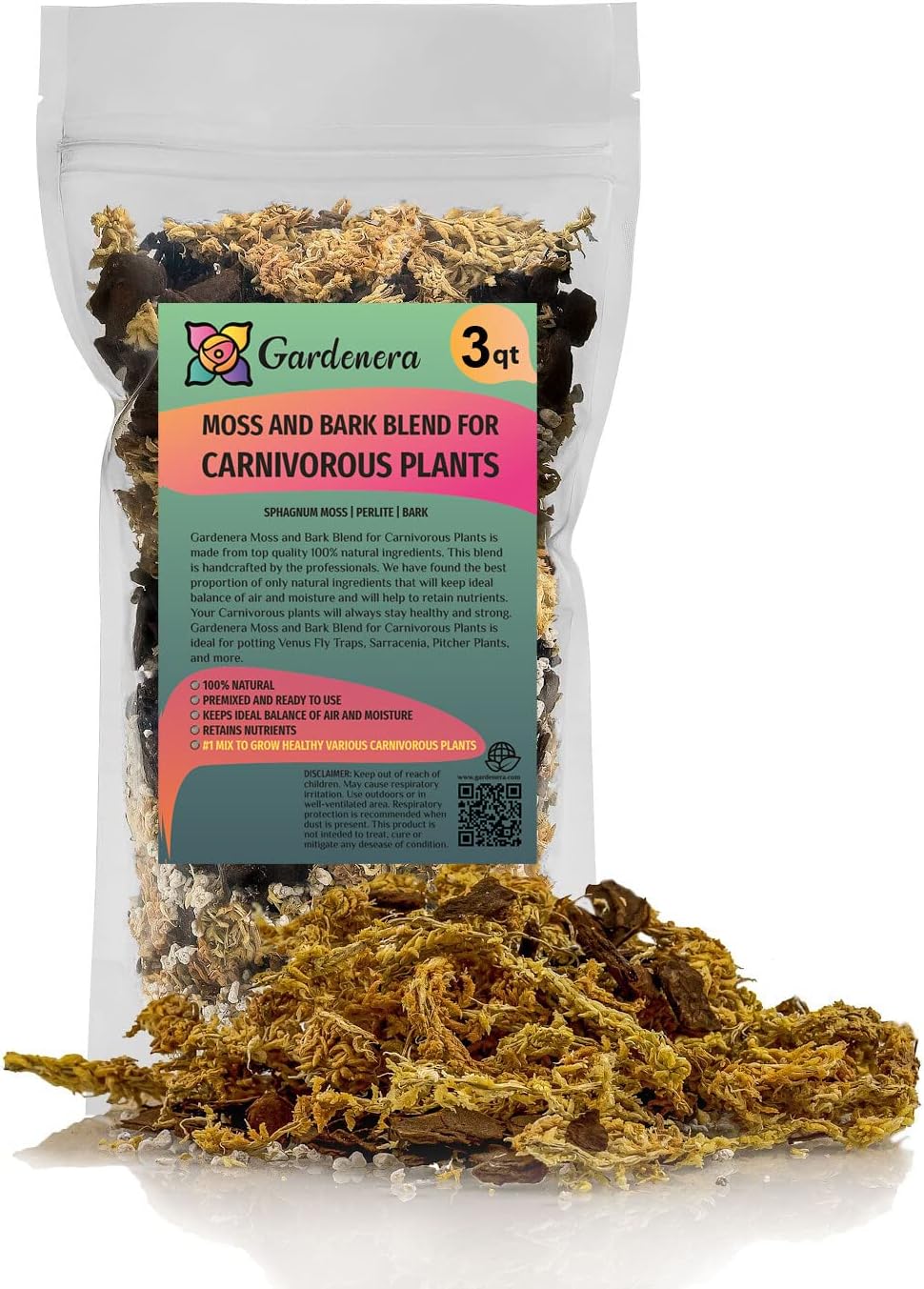 Premium Sphagnum Moss, Perlite and New Zealand Pine Bark Blend for Carnivorous Plants - Perfect for