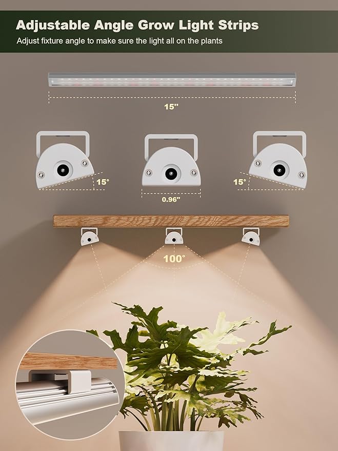 GLOWRIUM Smart Grow Lights for Indoor Plants with APP, 15" Full Spectrum Grow Light Strips, G6