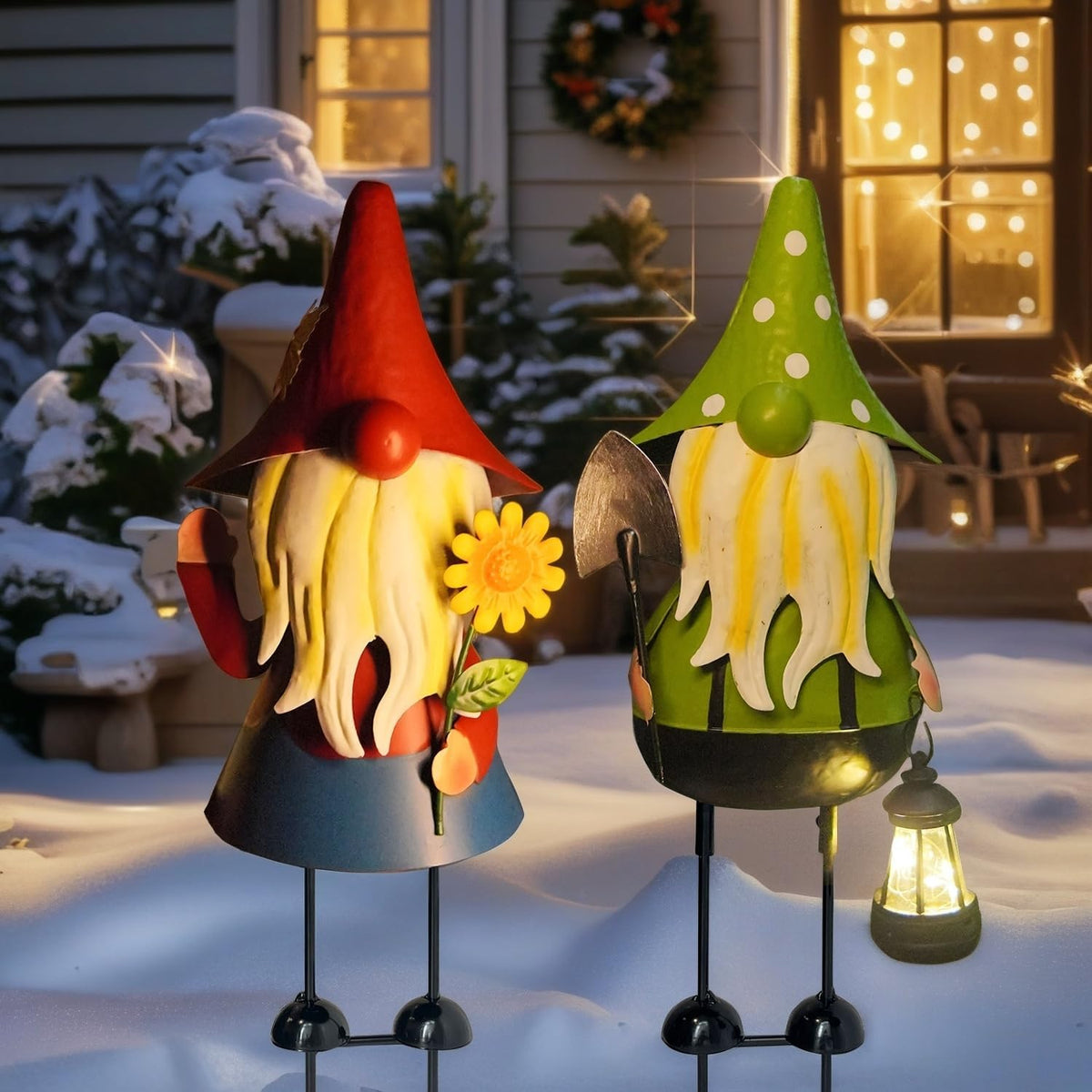 HONGLAND Solar Garden Gnomes Outdoor Statue -18 Inch Gnomes Decorations for Outside with Solar