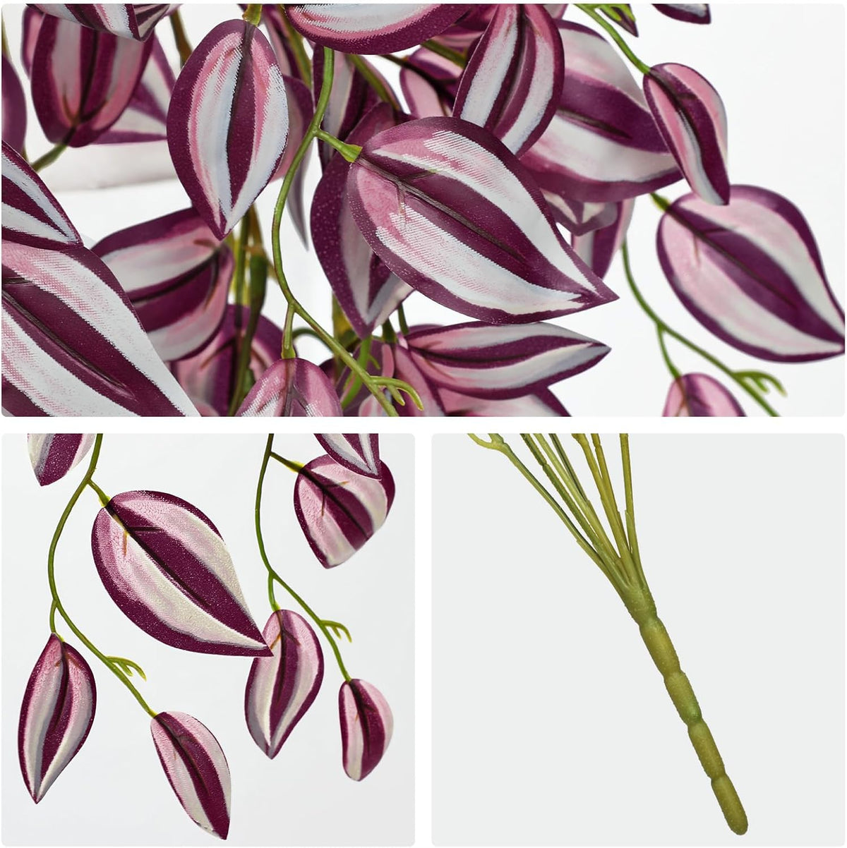 DILATATA Fake Hanging Plants Artificial Hanging Plants 22" Faux Wandering Jew Hanging Leaves Plant