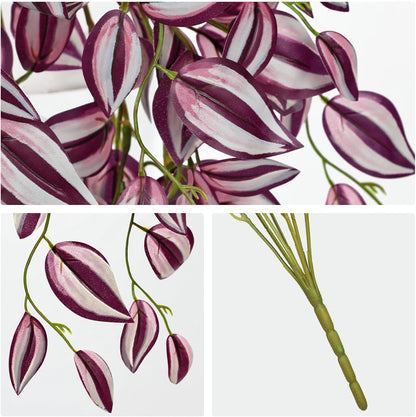 DILATATA Fake Hanging Plants Artificial Hanging Plants 22" Faux Wandering Jew Hanging Leaves Plant