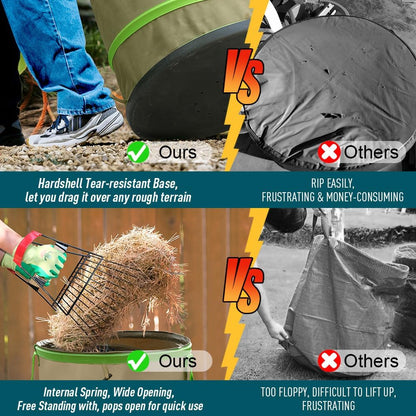 Colwelt Collapsible Leaf Bags 31Gallon, Pop-up Reusable Garden Bag Collapsible for Yard Waste