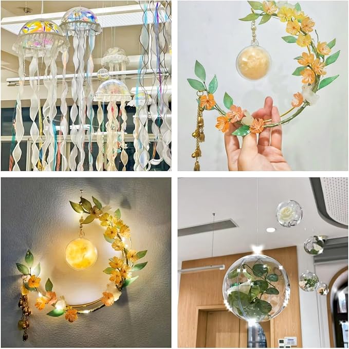Acrylic Hollow Ball, Clear Plastic Fillable Ornaments Ball, DIY Clear Plastic Balls for New Years