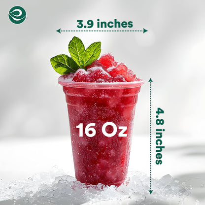 ECO SOUL 100% Compostable, Disposable Party Cups | Eco-friendly Party Cups | (200 Count, 16 oz Cold