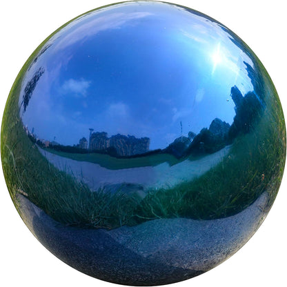 Nerien 10 Inch Gazing Ball, Stainless Steel Garden Mirror Globe, Polished Ornament Sphere, Hollow