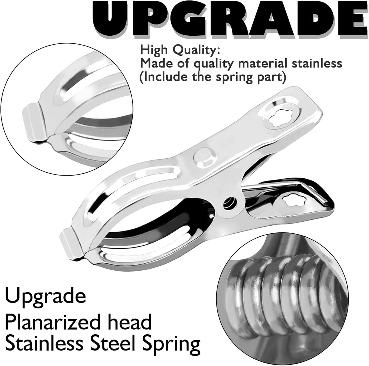BESTEEL Upgraded 100 PCS Garden Clips, Greenhouse Clamps 100% Stainless Steel Heavy Duty Greenhuose