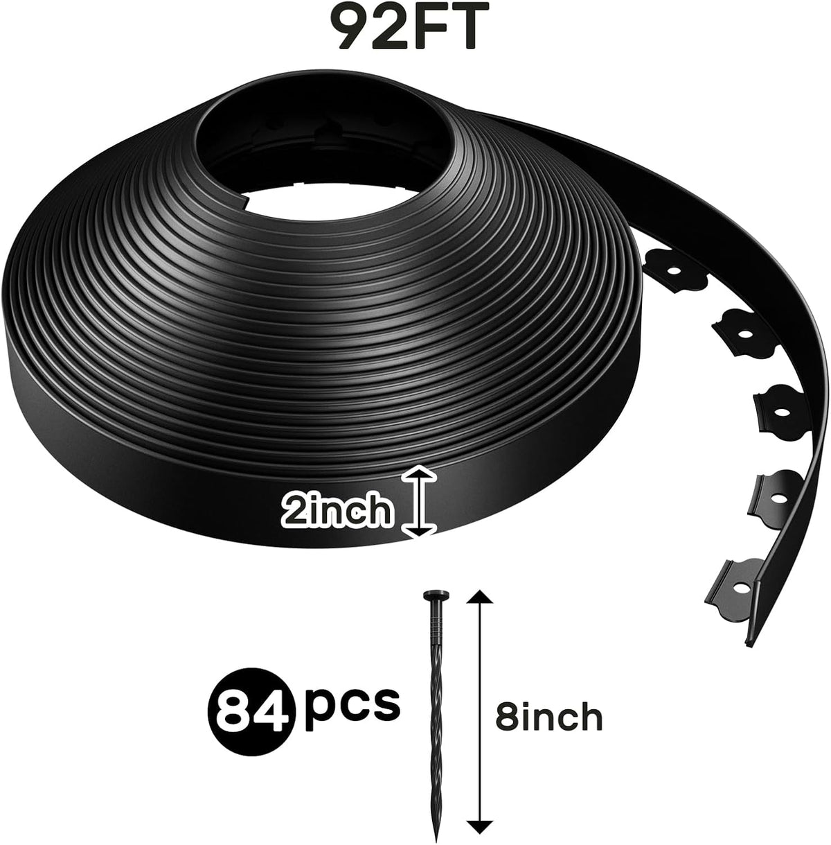 AGTEK Garden Edging 92FT Landscape Edging Kit 2 Inch Height Plastic Garden Border No Dig Lawn