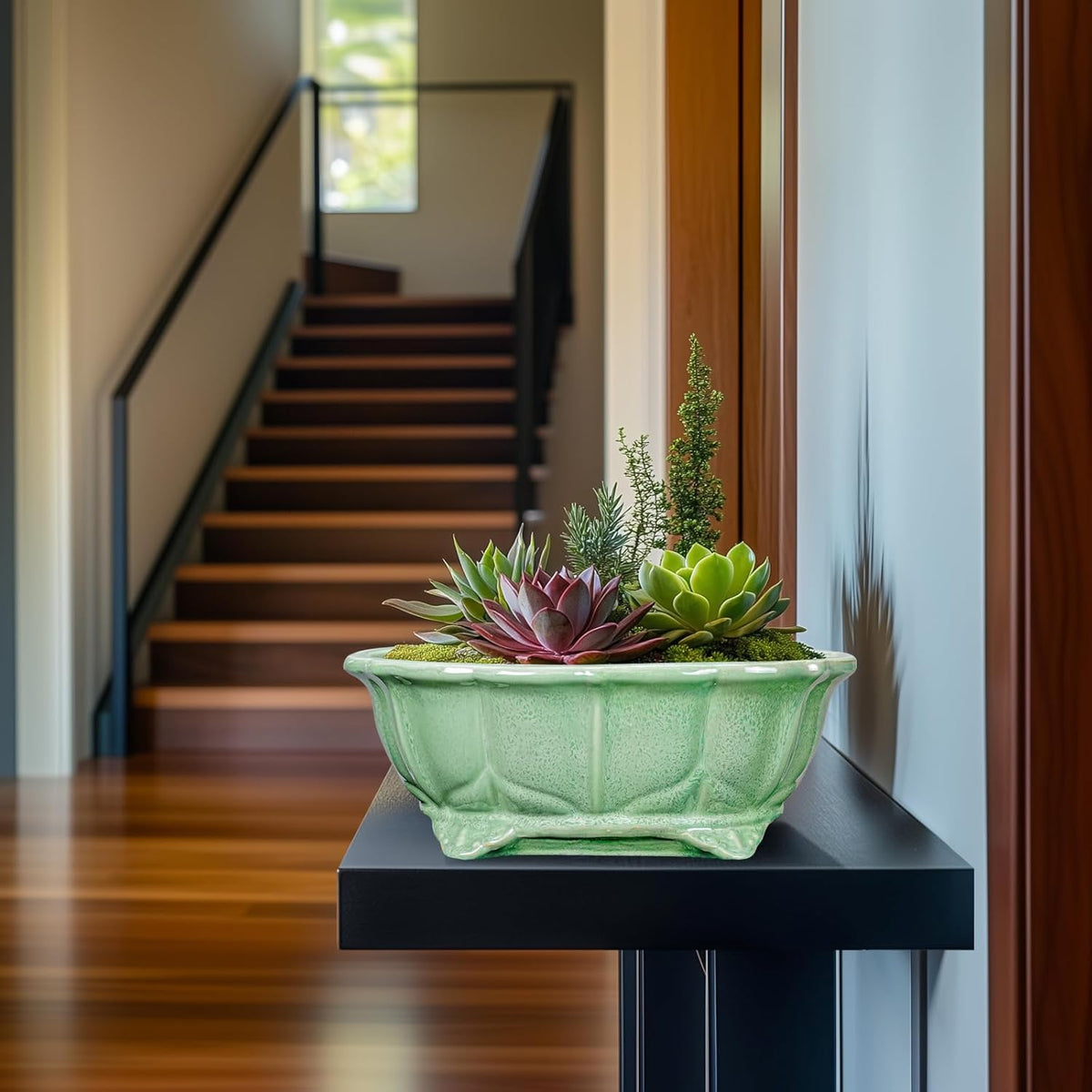 Bonsai Tree Pot - 13.2 Inch Large Ceramic Succulent Planter for Indoor Outdoor, Oval Plant Pot with
