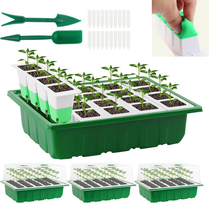 Sondiko Seed Starter Tray with Soft Silicone Cells, 80 Cells Seedling Trays Seed Startering Kit, 4