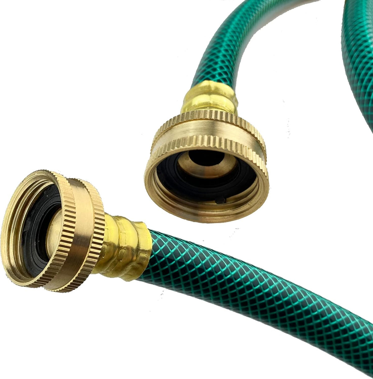 PVC Garden Hose 1/2 Inch Green Heavy Duty Water Hose with Solid Brass Fittings,No Leaking