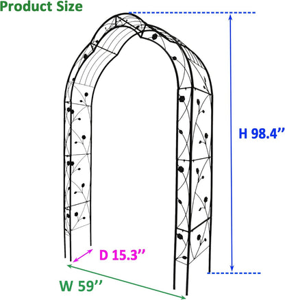 Metal Garden Arch, Garden Arch Trellis for Climbing Plants Outdoor, Garden Arbor for Weddings Party