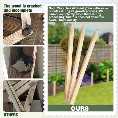 48 Pieces Wooden Garden Stakes 24 Inch Grade and Survey Stakes Wooden Garden and Sign Posts for