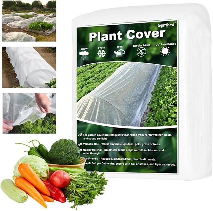 Plant Covers Freeze Protection 6.5 x 16.4 FT 1.2oz/yd² Frost Blankets for Outdoor Plants, Winter