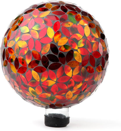 Lily's Home Colorful Mosaic Glass Gazing Ball, Designed with a Stunning Holographic Petal Mosaic