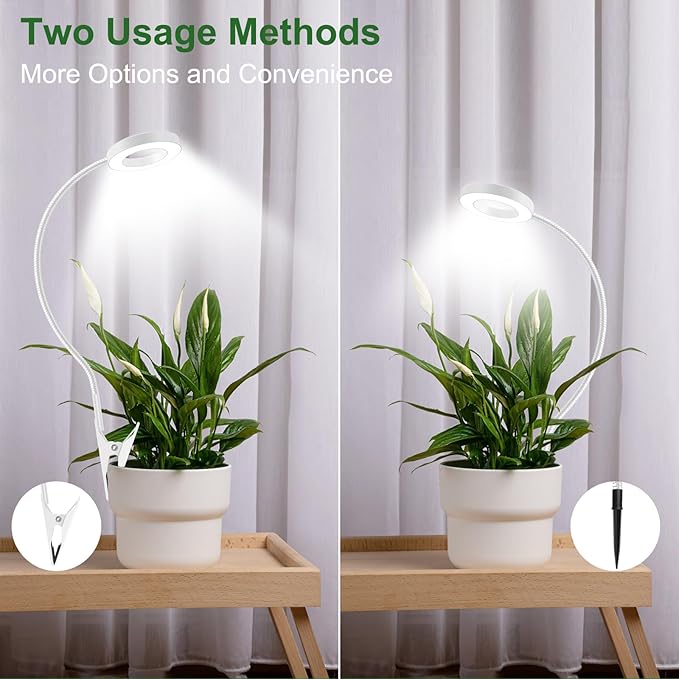 Wolezek 2 in 1 Grow Lights for Indoor Plants, 3 Colors Plant Lights for Indoor Growing with 360°